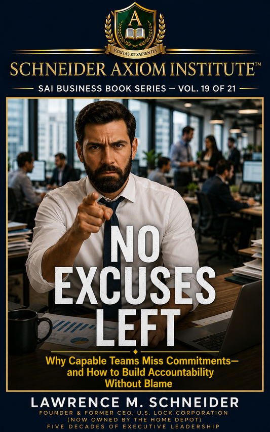 VOL 19 - NO EXCUSES LEFT by Lawrence M. Schneider